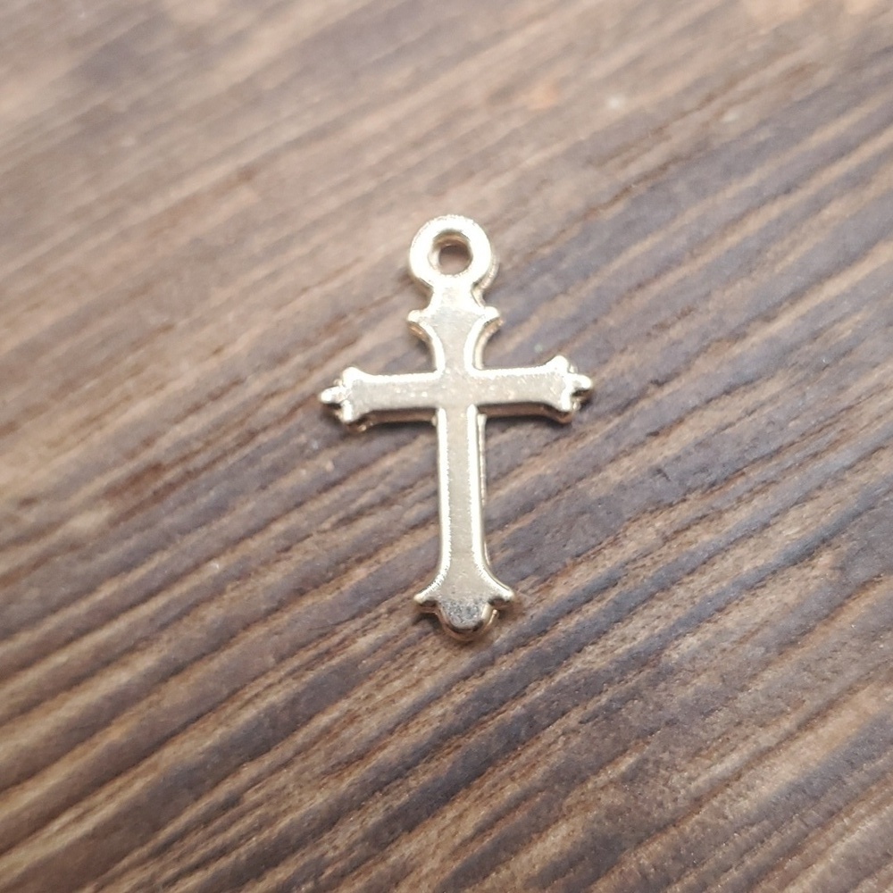 Vermeil religious cross charm pendant P107